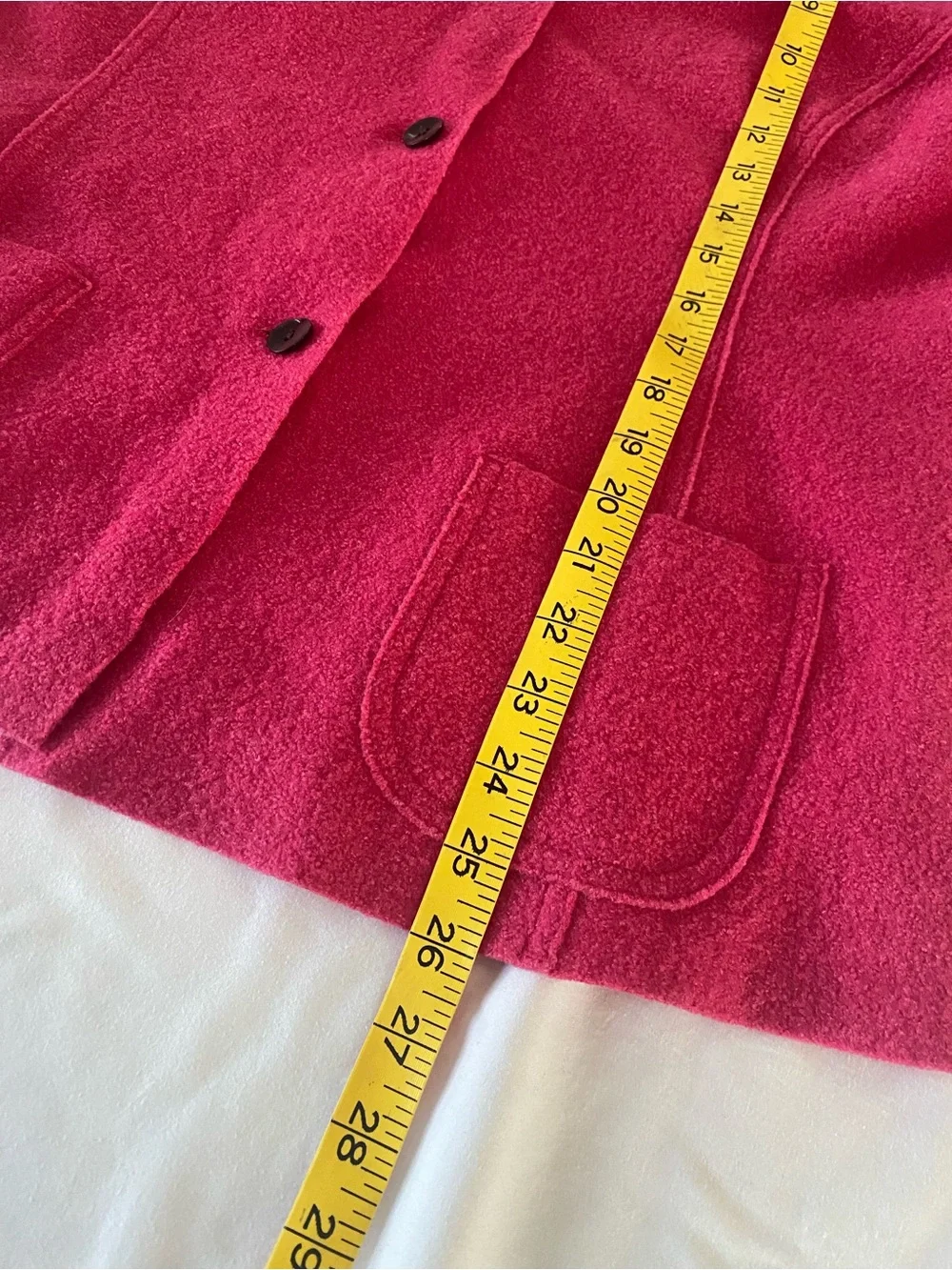 Lord & Taylor hot pink wool button front blazer women patch pockets  14’ Vintage